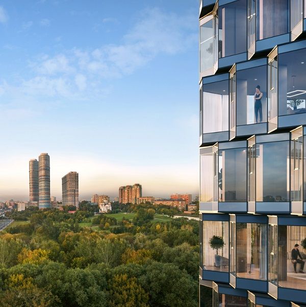 Лобби ЖК Мира — интерьеры GAAG Studio в тёплых оттенках корицы и охры